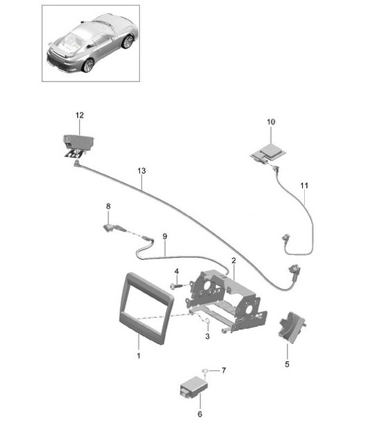 Diagram 911-001 Porsche 997 Carrera 4S 3.8L 2005 年>> 电子设备