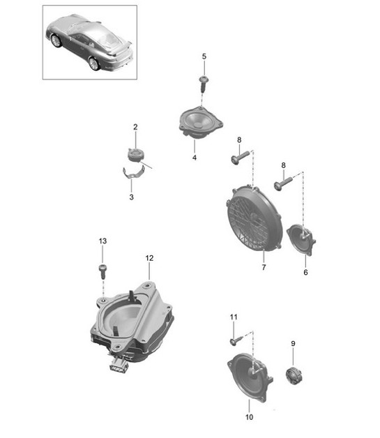 Diagram 911-005 Porsche 997（911）MK1 2005-2008 电子设备
