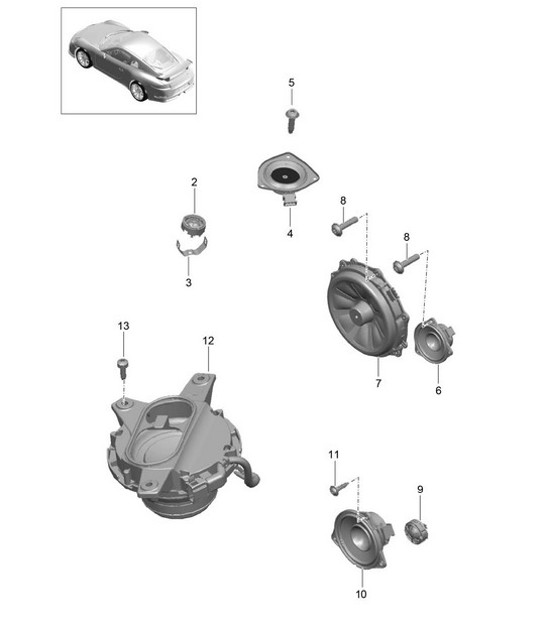 Diagram 911-006 Porsche 958 Cayenne V6 3.0L Diesel 245HP 2010-17 Electrical equipment