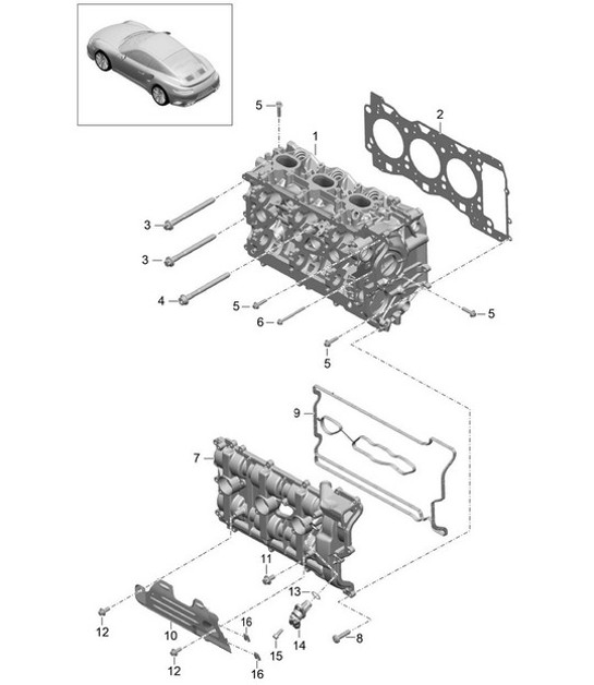 Diagram 103-000 Porsche 991 (911) MK1 2012-2016 Motor