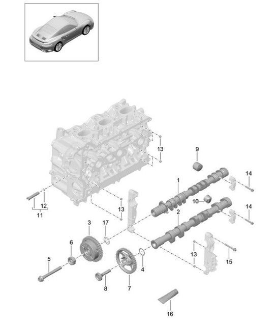 Diagram 103-010 Porsche 991 (911) MK1 2012-2016 Motore