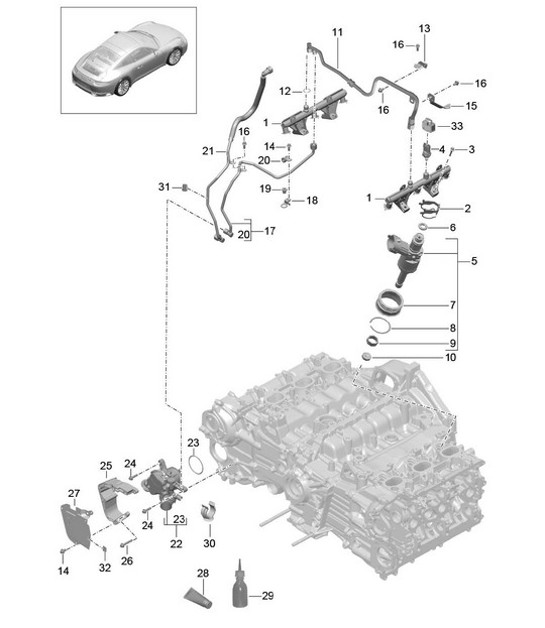 Diagram 107-005 Porsche Cayman 987C/981C (2005-2016) Motor