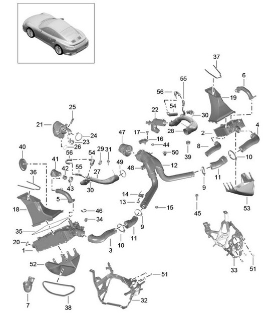 Diagram 107-020 Porsche 991 (911) MK1 2012-2016 Motore