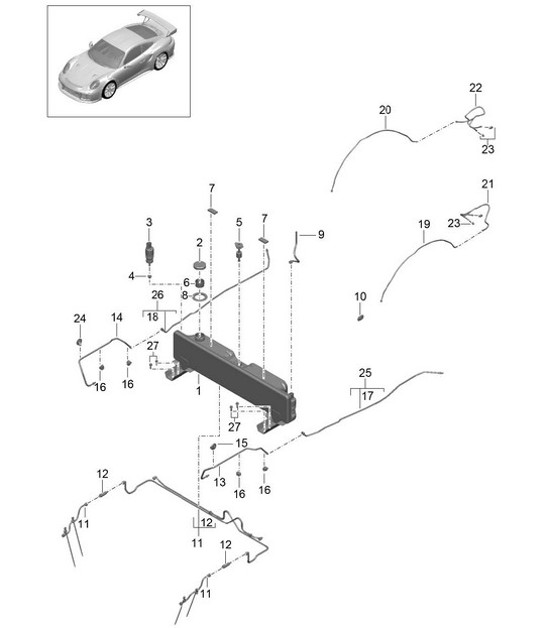 Diagram 107-030 Porsche Boxster 986/987/981 (1997-2016) Moteur