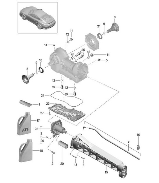 Diagram 305-015 Porsche Cayenne 3.2L V6 2003>> Trasmissione