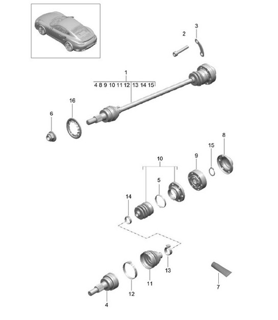 Diagram 401-010 Porsche Cayenne Coupé V6 3.0L 353Hp 