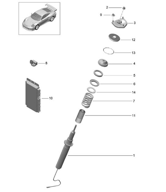 Diagram 402-001 Porsche 开曼 2.7L 987C 2006-08 前轴、转向 