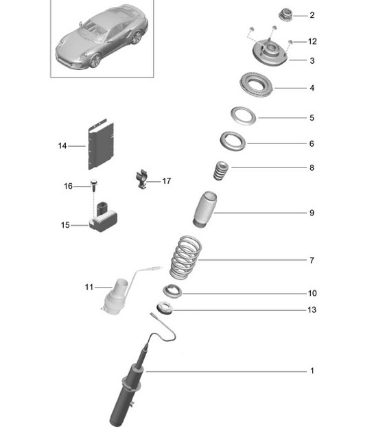 Diagram 402-002 Porsche 911/912 (1965-1989) Essieu avant, Direction 