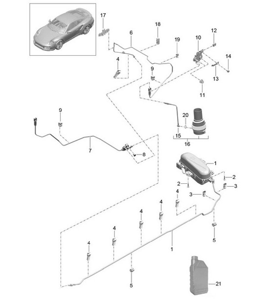 Diagram 402-003 Porsche 991（911）MK2 2016-2019 年 前轴、转向 