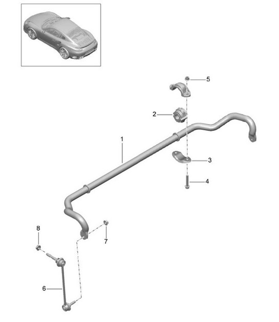 Diagram 402-005 Porsche Cayman 718 2.0L PDK (300Bhp) Eje delantero, dirección 