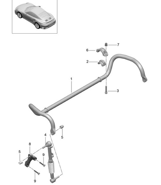 Diagram 402-012 Porsche 991（911）MK2 2016-2019 年 前轴、转向 