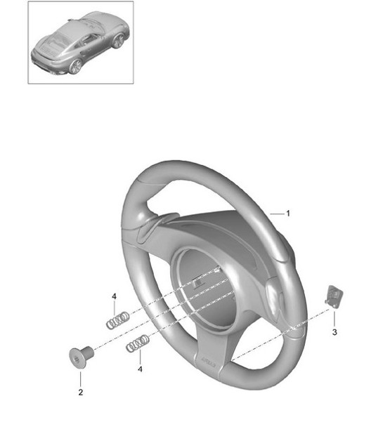 Diagram 403-004 Porsche 991 (911) MK1 2012-2016 Essieu avant, Direction 