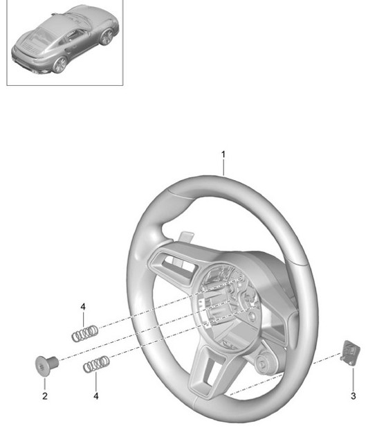 Diagram 403-005 Porsche 卡宴 S V6 3.0L 混合动力 380HP 前轴、转向 