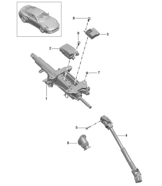 Diagram 403-006 Porsche Cayenne Turbo 4.5L 2003>> Front Axle, Steering 