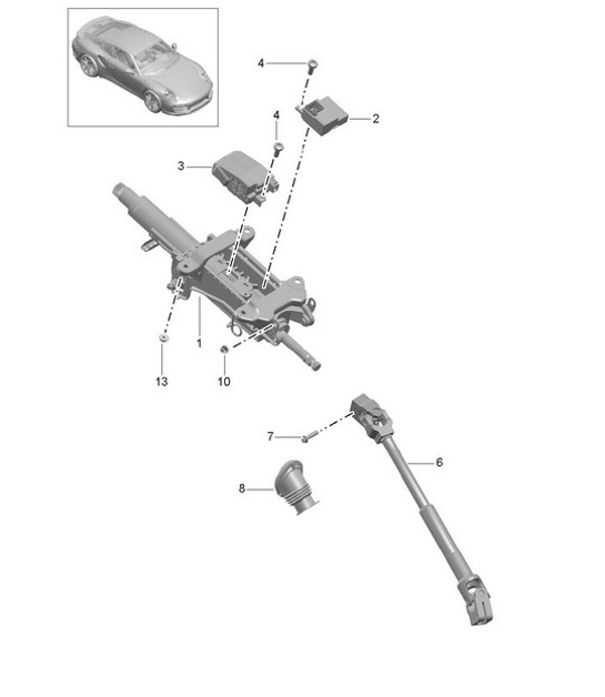 Diagram 403-008 Porsche 964 (911) C4 1989-93 Front Axle, Steering 