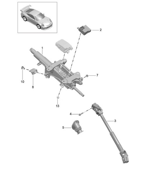 Diagram 403-016 Porsche Panamera 970 MK1 (2009-2013) Front Axle, Steering 