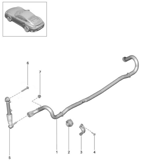 Diagram 501-004 Porsche 991（911）MK1 2012-2016 年 后轴