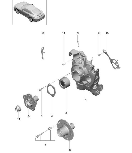 Diagram 501-010 Porsche 帕纳梅拉 2.9L V6 