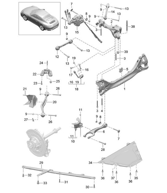 Diagram 501-011 Porsche Panamera Turbo V8 4.8L 后轴