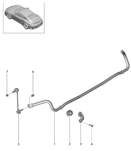 Diagram 501-013 Porsche Cayman 987C/981C (2005-2016) Asse posteriore