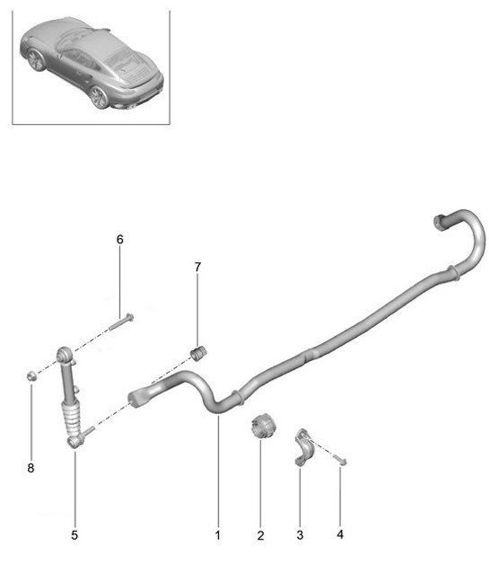 Diagram 501-014 Porsche 997 TURBO 2007年>> 后轴