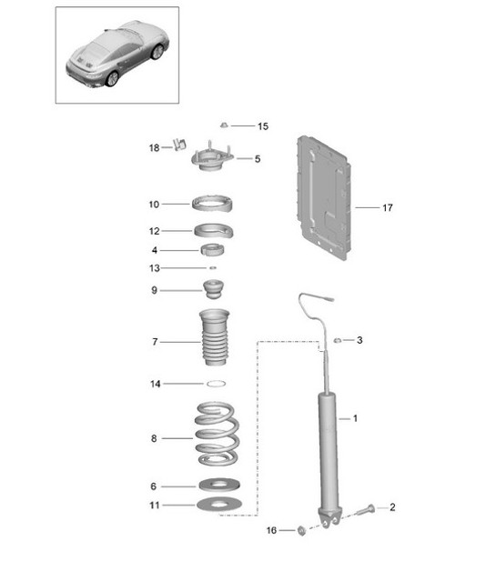 Diagram 502-000 Porsche 991 (911) MK1 2012-2016 Essieu arrière