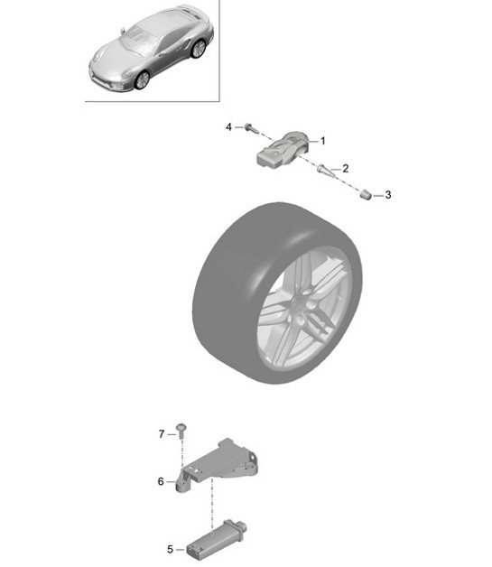 Diagram 601-007 Porsche Boxster 986/987/981 (1997-2016) Roues, Freins
