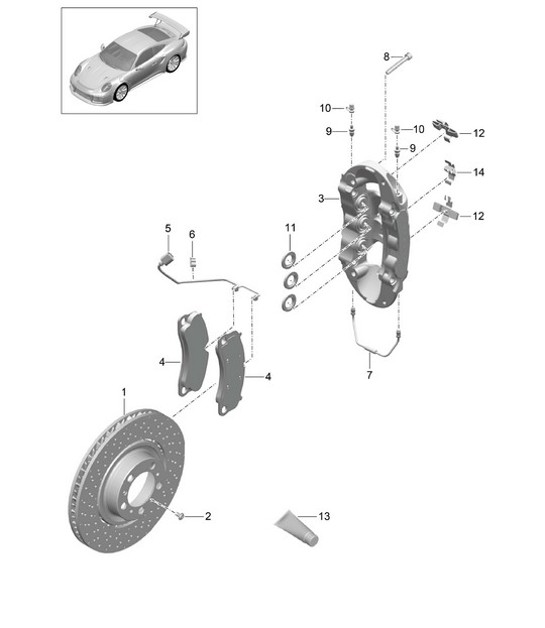 Diagram 602-003 Porsche 卡宴 S/GTS 4.8L 2007>> 车轮、制动器