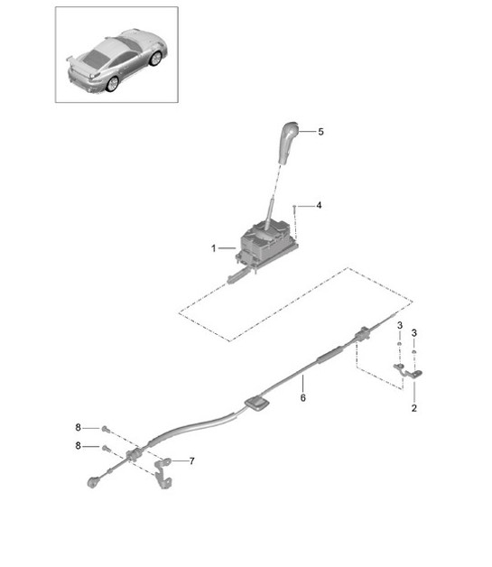 Diagram 701-003 Porsche Panamera 970 MK1 (2009-2013) Hand Lever System, Pedal Cluster