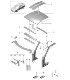 Scuttle / Roof 991 Turbo / GT2 RS 2014-20