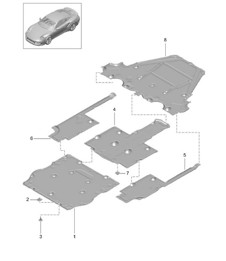 Bodemplaat / Voeringen 991 Turbo >>2016