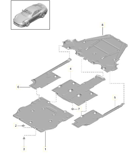 Diagram 801-073 Porsche Boxster 986/987/981 (1997-2016) Carrosserie