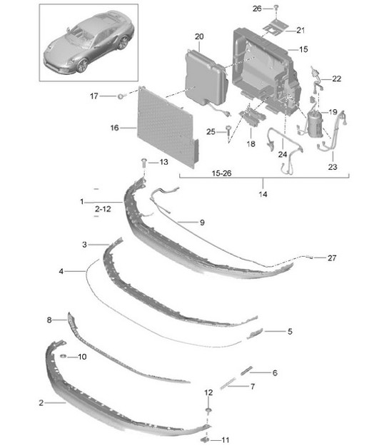 Diagram 802-008 Porsche 卡宴 9PA (955) 2003-2006  车身