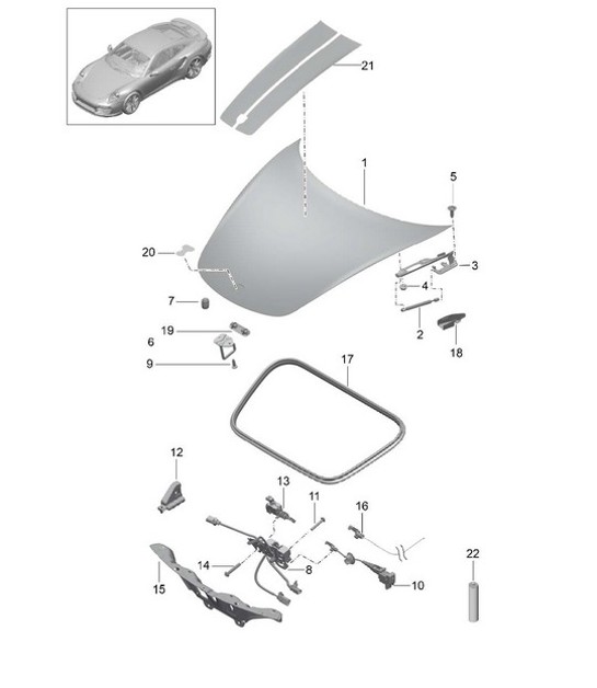 Diagram 803-000 Porsche 991 (911) MK1 2012-2016 Carrocería