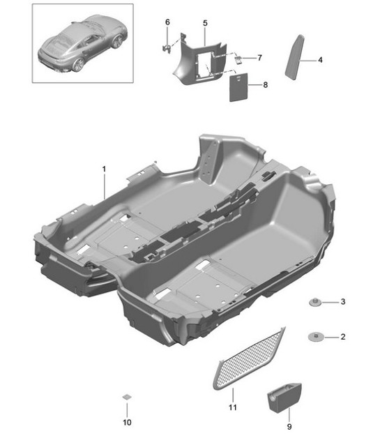Diagram 807-010 Porsche 911/912 (1965-1989) Carrosserie