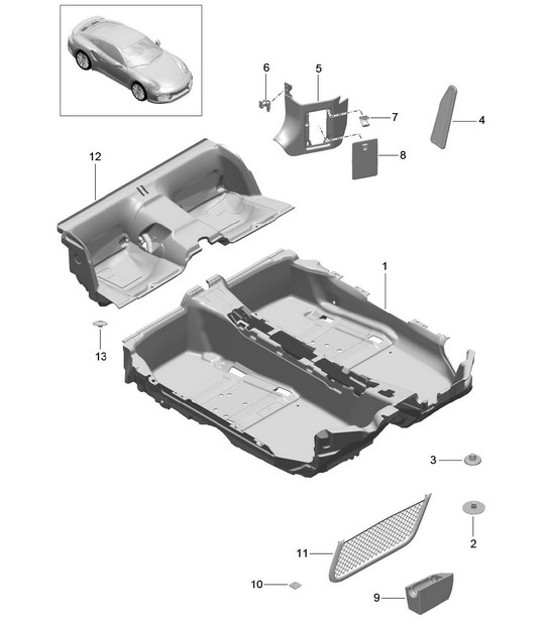 Diagram 807-011 Porsche Boxster 718 (982) 2017>> Carrozzeria