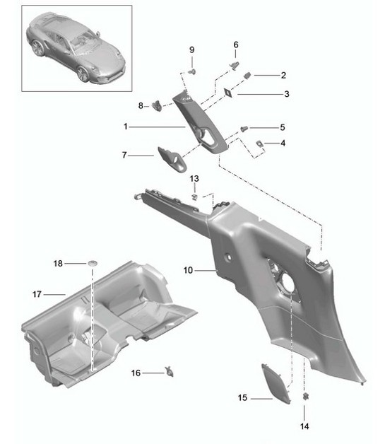Diagram 807-020 Porsche 9YA Cayenne E-Hybrid V6 3.0L V6 340Hp 2018-23 