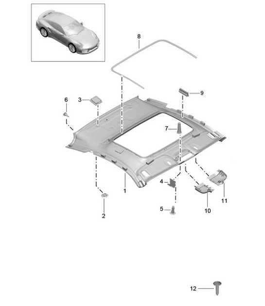 Diagram 807-040 Porsche Boxster 986/987/981 (1997-2016) Body