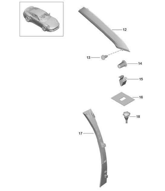 Diagram 807-051 Porsche 955 Cayenne S 4.5L V8 2003-06 Body