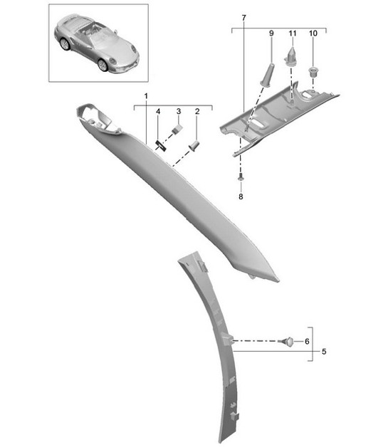 Diagram 807-054 Porsche Cayman S 3.4L 987C 2005-08 Body