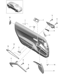 Door panel / Accessories / Trim / Leather (PR:XWA,788) 991 Turbo >>2016