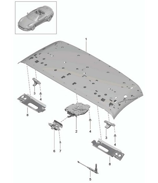 Diagram 811-015 Porsche 991 (911) MK1 2012-2016 Body