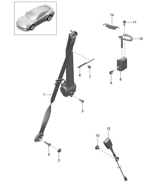Diagram 812-001 Porsche Panamera S V6 Turbo 3.0L 2WD Executive Carrosserie
