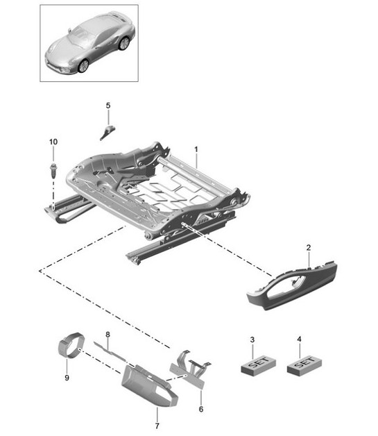 Diagram 817-031 Porsche 991 (911) MK2 2016-2018 Carrosserie