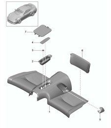 Cover trim - rear seat - COUPE - 991 Turbo 2014-20