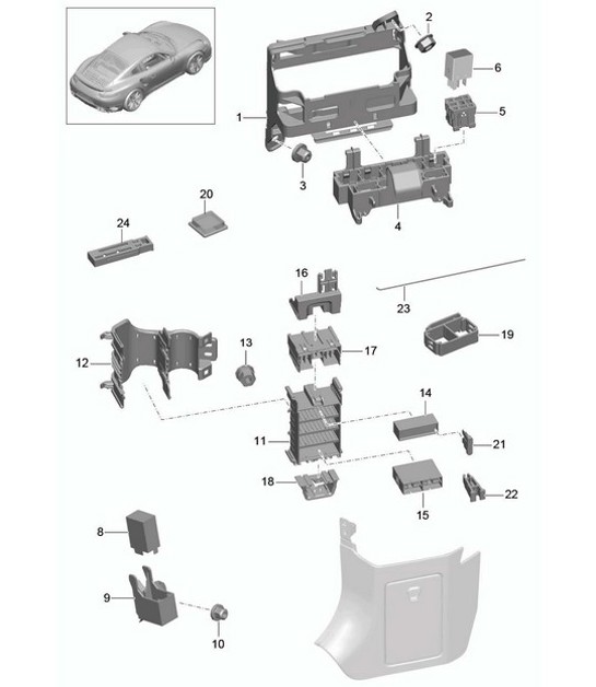 Diagram 902-000 Porsche 996 GT2 2001-05 Equipo eléctrico