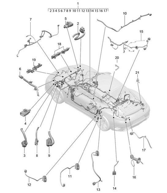 Diagram 902-010 Porsche 968 3.0L 1992-94 Electrical equipment