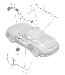 Wiring looms doors / Centre console / Glove box / Control units doors / Convertible top control 991 Turbo >>2016