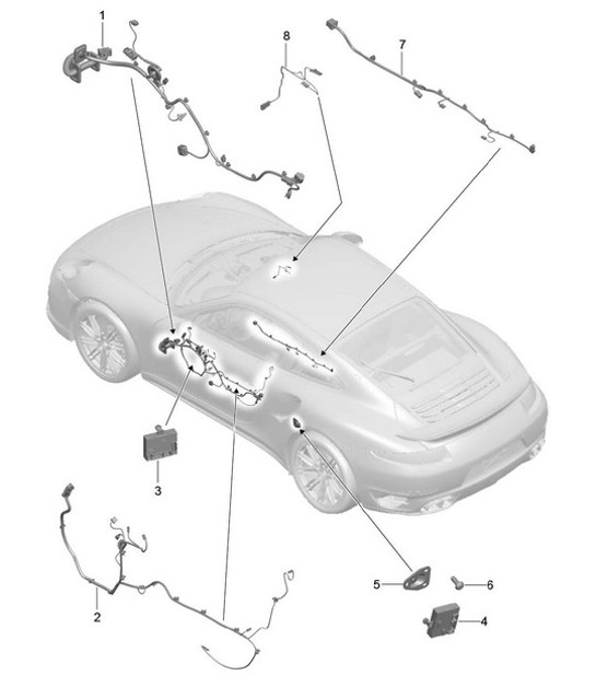 Diagram 902-016 Porsche 991 (911) MK2 2016-2019 Electrical equipment