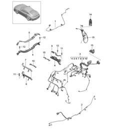 Wiring looms / Assembly frame / Additional brake light / Trim / Engine / Rear axle 991 Turbo >>2016